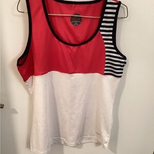 Bolle Women's Red, White, and Black Striped Tank Top